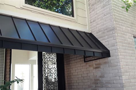 metal and fabric awnings|residential metal awnings.